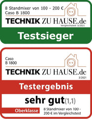 CASO B 1800 Powerblender-Set - Standmixer, 28.000 U/Min, Glasbehälter 1,75 L, Inkl. Trinkflasche Und Zerkleiner, Mixer Testsieger Mit Sehr Gut, Edelstahl Naty Shop