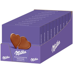 Milka I love Milka Hearts – zartschmelzende Alpenmilchschokolade und feine Waldhaselnüsse – 10 x 130g