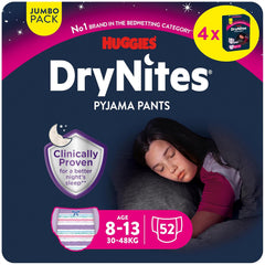 Huggies DryNites Windeln gegen Bettnässen bei Nacht für Jungen von 13 bis etwa 8–13 Jahren (30–48 kg), 33-teilige (3 x 11) Jumbo-Monatspackung, XL-Windelhöschen, Vazba-Badeprodukte