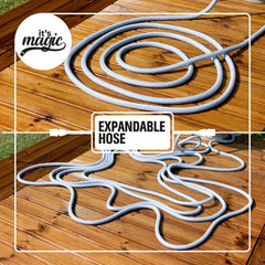 Furtun de grădină extensibil Magic Blue Hose, 20 de metri, cu sac și duză de pulverizare