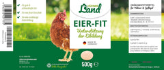 HÜHNER Land Eier-Fit für Legehennen 500g - Futterergänzung für Hühner, Legeleistung Zusatz für Hühner, Zusatz Eier, Eibildung, kräftiger Dotter, stabile Schale, gesunde Eier, Vitamine