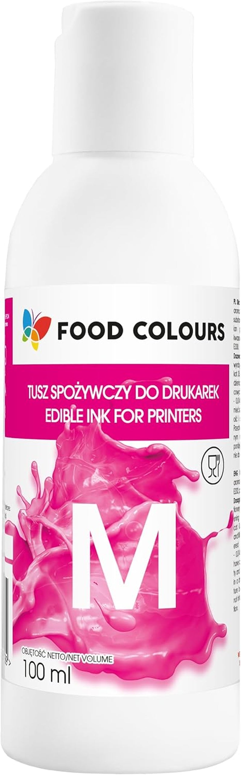 Coloranți alimentari Cerneală alimentară pentru imprimante MAGENTA 100ML Imprimare comestibilă, Imprimare pe hârtie de napolitană Adaos decorativ pentru prăjituri