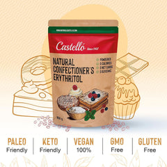 Natürliches Erythrit – Puderzucker | 10G = 7G Zucker, 850 Gramm Süßstoffe Naty Shop