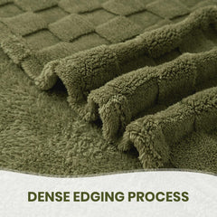 Good Nite Cosy pătură Fluffy Couch Throw pătură Fleece Bedspread Cosy Soft Checked Green pătură primăvară vară toamnă iarnă patru anotimpuri (150X200Cm Olive Green) Paturi si Cuverturi Good Nite