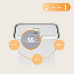 Încălzitor Lionelo BABYBLISS 20W pentru șervețele umede și prosoape mici, 20W pentru bebeluși, lumină de noapte încorporată, 3 setări de căldură, panou tactil, menține șervețelele umede