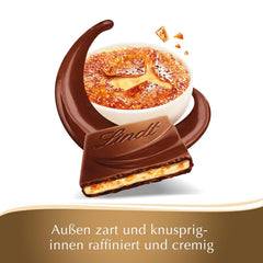 Riegel Crème Brûlée Lindt Chocolate Creation | Crème Brûlée-Füllung mit knusprigem Karamell, garniert mit feinster Vollmilchschokolade | Schokoriegel | Schokoladengeschenk, 150g