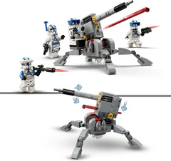 LEGO 75345 Star Wars 501St Clone Troopers Battle Pack Set cu vehicule și 4 figurine, jucărie construibilă cu tun AV-7 anti-vehicul și trăgător cu arc Seturi de constructie Besuche den LEGO-Store