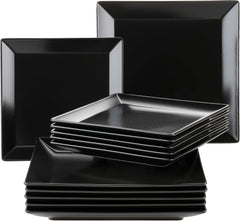 MÄSER Manhattan City, serviciu de masă din porțelan pentru 6 persoane, negru