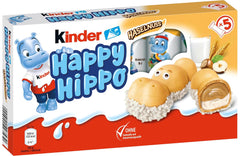 Kinder Happy Hippo Haselnuss – Knusprige Spezialwaffeln mit Milch und Haselnusscreme – Karnevals- und Faschingssüßigkeiten – 1 Packung mit 5 einzelnen Riegeln à 20,7 g
