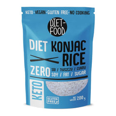 DIET-FOOD Instant-Shirataki-Konjac-Reis, kohlenhydratarm, kalorienarm, vegan, fettfrei, sojafrei, glutenfrei, Keto-freundlich, schlankmachende Reisnudeln, 200 Gramm
