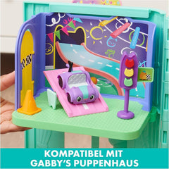 Gabby's Dollhouse Deluxe-Zimmer, Purr-Ific-Spielzimmer, Spielzimmer mit Carlita-Spielzeugauto, 2 Möbelstücken und 2 Überraschungsboxen mit Zubehör, geeignet für Kinder ab 3 Jahren. Naty Shop-Puppenhäuser