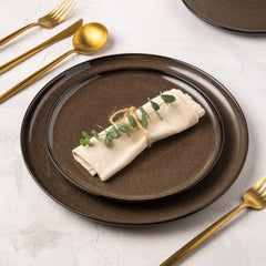 Set de veselă LeRatio pentru 6 persoane, set de veselă din gresie, 18 piese, glazură reactivă, set de boluri și farfurii rezistente la zgârieturi, potrivit pentru mașina de spălat vase și cuptorul cu microunde, pentru servire la masă