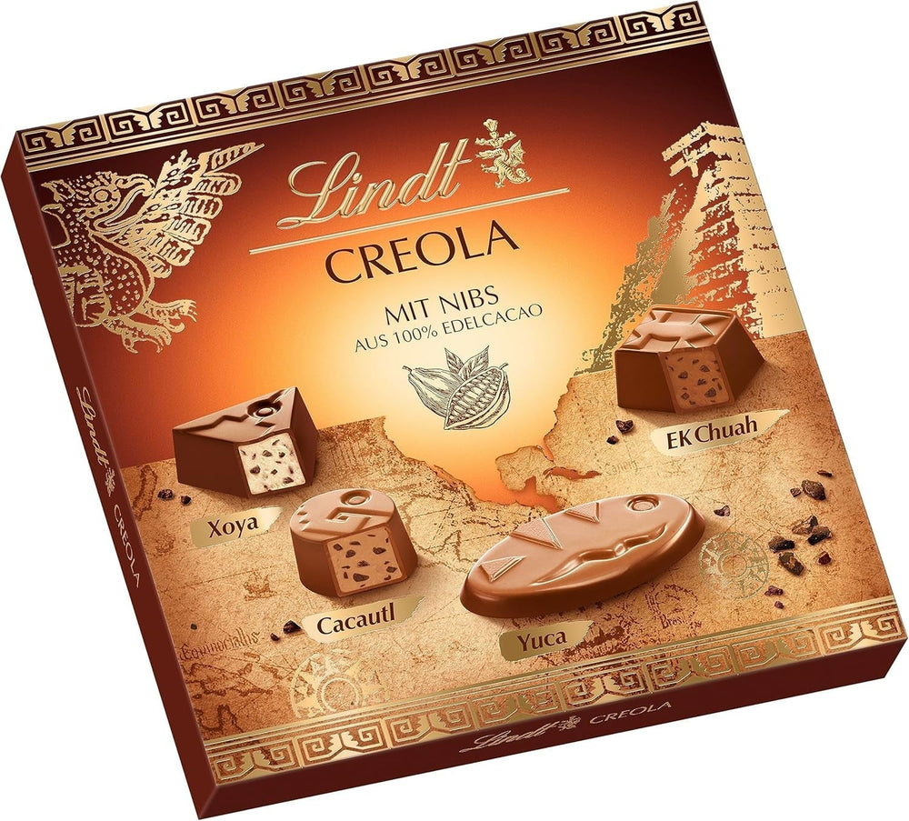 Lindt - Praline Creola, 15 Pralinen in 4 leckeren Sortimenten, alkoholfrei, 165 Gramm Pralinen Naty Shop