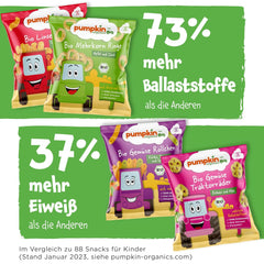 Pumpkin Organics Baby Mehrkorn-Karotten- und Mangoringe (8er-Pack) Baby-Snacks ohne Zusatzstoffe ab 12 Monaten – allergenfreie² und glutenfreie³ knusprige Baby-Snacks (8 x 20 g)