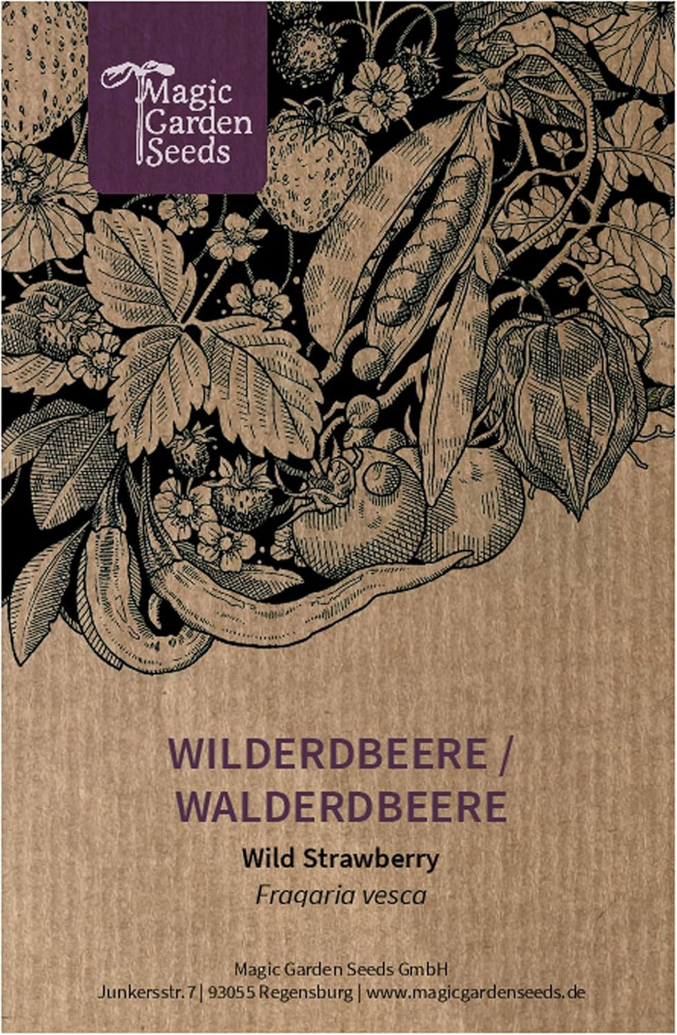 Magic Garden Seeds - SamentĂĽte Wilderdbeere/Walderdbeere (Fragaria Vesca) - Ca. 300 Obstsamen - Aromatische, Alte Sorte - Obst Samen - Garten Geschenk