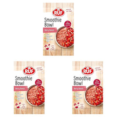 RUF Smoothie Bowl Berry Bunch Oats Frühstückssnack mit Beeren und Chiasamen, schnell und einfach zuzubereiten, vegan, 1 Beutel x 50 g (3er Pack)