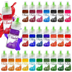 Fettlösliche Lebensmittelfarbe Für Schokolade - 26 Farben Ölbasis Lebensmittelfarben Für Fondant, Torten Dekoration, Backen - Flüssige Lebensmittelfarbe Für Kakaobutter, Buttercreme, Kuchen - 6Ml Je Naty Shop 6 Ml (26Er Pack)