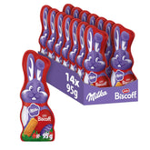 Milka Smiling Bunny Biscoff – zarter Osterhase mit Schokolade und Lotus Biscoff Keksstückchen – 95g