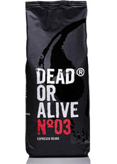 DEAD OR ALIVE Espresso No3 - Starke Espressobohnen 1kg - 100% Robusta - Kaffeebohnen für Kaffeevollautomat und Espressomaschine - Ganze Bohnen mit viel Koffein aus Italien - Coffee Beans