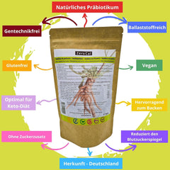 Zerocal - Inulinpulver aus Chicorée-Wurzel 500 G | Inulin mit hohem Ballaststoffgehalt | 100 % vegan und glutenfrei | Herkunft Deutschland Süßstoffe Naty Shop