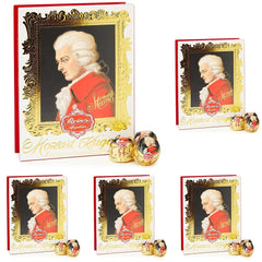 Mozart Barock – Authentische Mozart-Marzipan-Nougat-Kugeln aus dunkler Schokolade, 12 Stück, 1 x 240 g (5 Stück)
