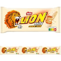 Nestlé LION Multipack, Schokoriegel mit weißer Glasur, köstlicher Karamellfüllung und knuspriger Waffel, große Bonbonpackung, 4er-Pack (je 5 x 30 g)