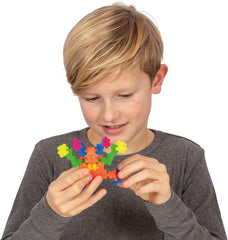 Plus-Plus 7265 Geniales Konstruktionsspielzeug, Farben-Mix, Bundle aus 4 verschiedenen Kreativ-Bausteinen Tubes inkl. Bauplatte, 400 Teile, Mischfarben