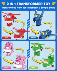 Super Wings Transform-A-Bots World Airport Crew – Serie 1 – Crew-Sammlerpaket – 15 Spielzeugfiguren – 2-Zoll-Actionfiguren Naty Shop