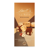 Lindt-Schokolade | Mischung für Beutel NUXOR | 103g | Cremige Gianduja-Schokoladenwürfel in drei Sorten mit gerösteten ganzen Haselnüssen | Schokoladengeschenk