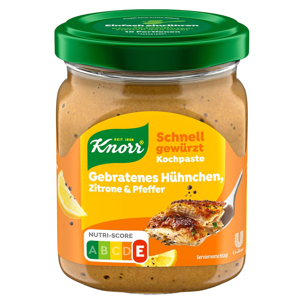 Knorr Schnell gewürzt Kochpaste Gebratenes Hühnchen, Zitrone & Pfeffer einfach & schnell für einen besonders intensiven, geballten Gesmack 165 g