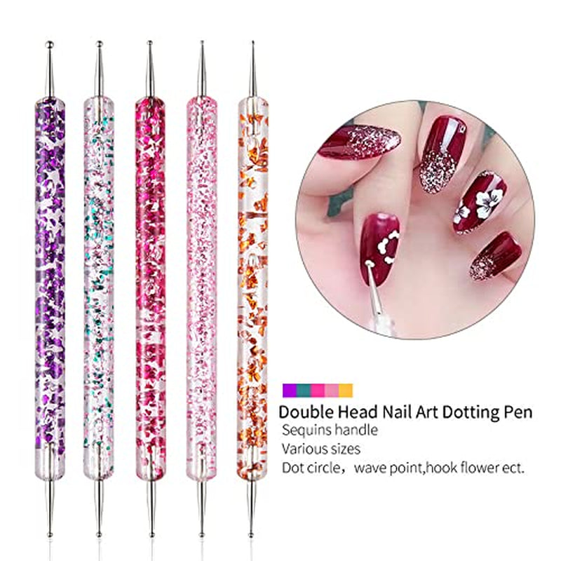 Nail Art Pinsel Set, 20Pcs Nageldesign Malerei Pinsel, Professionelle Nail Art Design Pinsel, Nail Fine Liner Pinsel, Rosa
