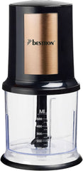 Bestron Elektrischer Multi-Zerkleinerer, Universalzerkleinerer Mit Zwei Schneidemessern & 500Ml Kapazität, Große Pulstaste, 400 Watt, Farbe: Kupfer Bucatarie Naty Shop
