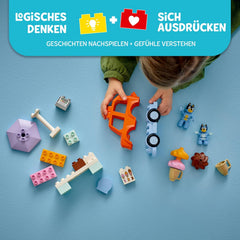 LEGO DUPLO Bluey: Ausflug zur Eisdiele mit Bluey - Lernspielzeug für Kleinkinder - Mit Spielzeug Car und 2 Minifiguren - Geschenk für Mädchen & Jungen ab 2 Jahren - 10458