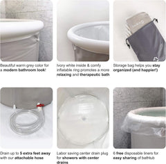Tragbare Badewanne (groß), Eisbad und Kaltwasserbad für Sportler, aufblasbare Badewanne für Erwachsene, japanischer Whirlpool für Duschkabine