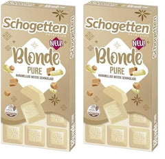 Schogetten Blonde Pure I weiße Schokolade mit Karamell I 100 g I einzeln portioniert (2er Pack)