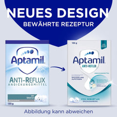 Aptamil Anti-Reflux – Komplette Formel von Geburt an, diätetische Behandlung, Erbrechen und Aufstoßen, Babynahrung, Milchpulver, 6 x 135 g