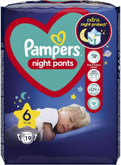 Pampers Night Pants Größe 6 (15+ kg), 19 Windeln, Nachtwindeln bieten Schutz die ganze Nacht Mutter und Baby Naty Shop