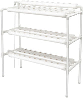 3-lagiges Hydrokultur-Anbauset mit 90/108 Pflanzpositionen und Wasserpumpe, erdlose PVC-Pflanzenanbausysteme, Hydrokultur-Anbausets für Gemüse und Obst (108 Pflanzpositionen)