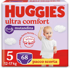 Huggies Ultra Comfort, Höschenwindeln, Größe 5 (12–17 kg), Packung mit 68 Höschenwindeln