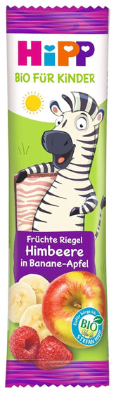 Hipp Bio-Fruchtriegel für Kinder Mutter und Kind Naty Shop Himbeeren, Bananen, Äpfel 22 x 23 Gramm Himbeeren, Bananen, Äpfel