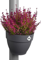 Ghiveci elho Vibia Campana pentru țevi de scurgere, 40 cm, pentru grădină verticală, 100% plastic reciclat, Ø 21,6 x H 16,3 cm, negru/antracit