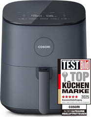 COSORI Airfryer, 7-in-1-Heißluftfritteuse 4,7 l, max. 230 °C und 55 dB Geräuschentwicklung, über 100 Rezepte, Haushaltsgeräte, Naty Shop, Grau, kompakt, 4,7 Liter