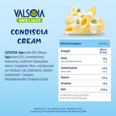 Condisoia-Creme, ideale Kochcreme für Menschen mit Laktoseintoleranz, Veganer und Vegetarier, vielseitig in der Küche einsetzbar, 6 x 200 g