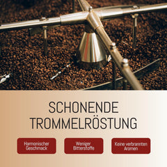 RÖSTTROMMEL BLACK LABEL - Special Blend ESPRESSO, Ganze Kaffee-Bohnen 1kg, 50% Arabica, 50% Canephora, Röstung 8.5/10, 50% Brasilien, 50% Indien, Geschmack: cremig - kräftig - zartbitter Schokolade