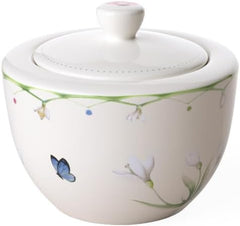 Villeroy & Boch – Colourful Spring Zuckerdose 300 Ml Weiß/Bunt, Spülmaschinenfest, Mikrowellensicher, Dose Frühling, Deko Ostern, Oster Deko, Frischhaltedose, Vorratsdose, Premium Porzellan