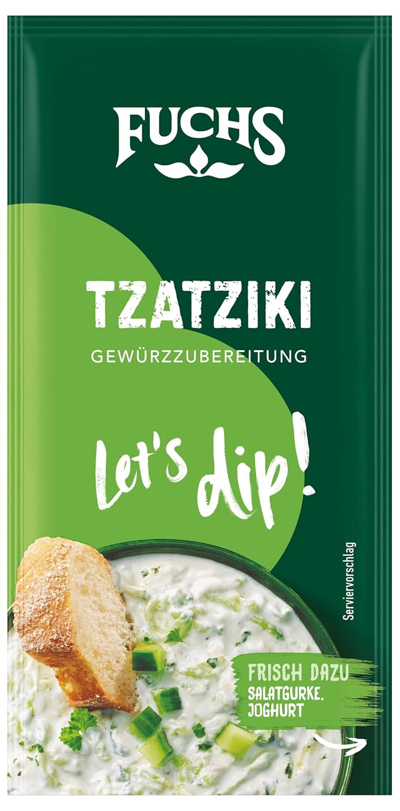 Fuchs Gewürze – Lasst uns eintauchen! Tzatziki Gewürzzubereitung, Gewürz für die Zubereitung von griechischem Tzatziki, 10 g im Beutel
