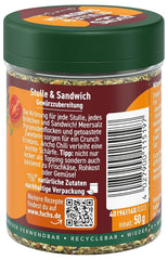Fuchs Gewürze - Stulle & Sandwich Gewürze - knuspriges Butterbrot Topping mit Pyramidenflocken und getoasteten Zwiebeln - aus natürlichen Zutaten - 50 g in wiederverwendbarer, recyclebarer Dose