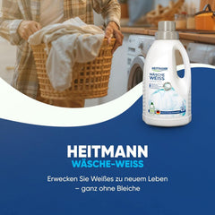 HEITMANN Wäschebleiche: Flüssigbleiche mit Aufhellungskraft gegen Grauschleier und Vergilbung, chlorfrei, 500 ml Waschmittel Naty Shop