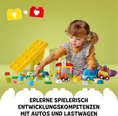 LEGO DUPLO Classic Brick Box Cars and Trucks, Fahrzeug-Spielset für Kinder ab 1,5 Jahren, kreatives Lernspielzeug, Autospielzeug und Rennwagen-Set 10439 Bausätze Besuchen Sie den LEGO-Store