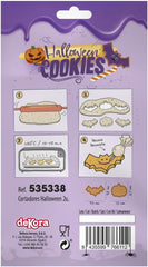 dekora – Set de forme de biscuiți de Halloween pentru copii – 2 forme metalice de biscuiți: Dovleac și Liliac – Forme de biscuiți și pâine – Ideale pentru decorațiuni cu dovleci și dulciuri de Halloween între 6 și 9 cm
